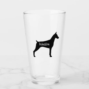För Dobe för DobermanPinscherSilhouette Glaskopp