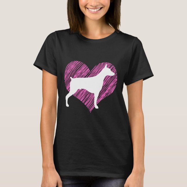 För Doberman Hundälskare I Kärlek Doberman Hund   T Shirt (Framsida)