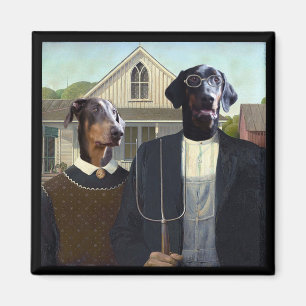 För Dobermanhund för amerikan gotisk rolig magne Magnet