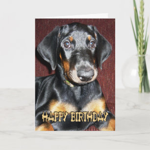 För DobermanPinscher för grattis på födelsedagen Kort