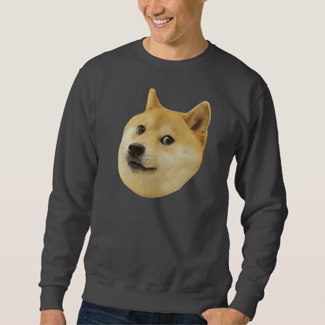 För Doge wow mycket mycket hund sådan Shiba Shibe Långärmad Tröja (Framsida)