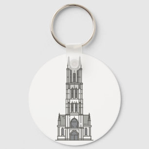 För domkyrkaGhent för St Bavos landmarks värld Nyckelring