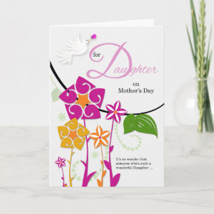 för Dotter på Mors dag Blomsterträdgårdar Kort
