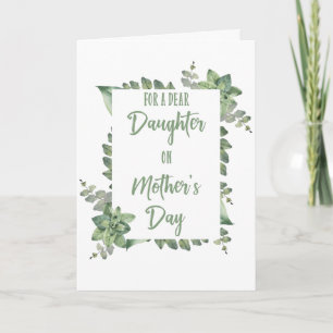 För Dotter på Mors dag Grönt Löv Kort