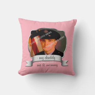 För dotter till Overseas Soldier - Rosa Pillow Kudde