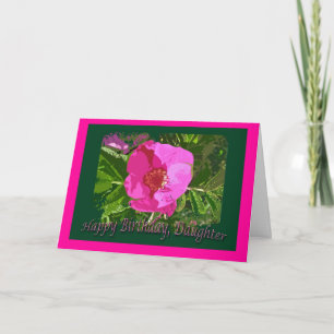 För dotterfödelsedag för strand rosa kort