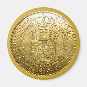 För Doubloonsvanar för Faux spansk guld- Magnet
