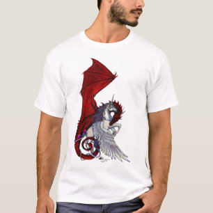 För Dragoness för röd drake häst för Unicorn T Shirt