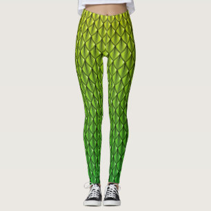För drakefjäll för limefrukt grön damasker fö leggings