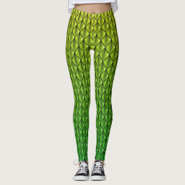 För drakefjäll för limefrukt grön damasker för leggings