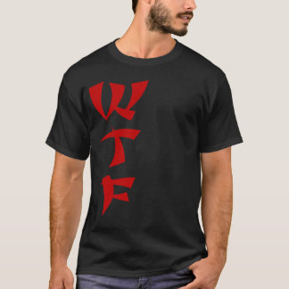 För drakeMn för WTF röd utslagsplats för svart för T-shirt