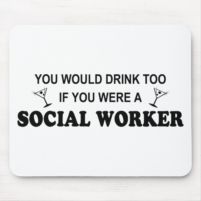För drink socialarbetare för - musmatta (Framsidan)
