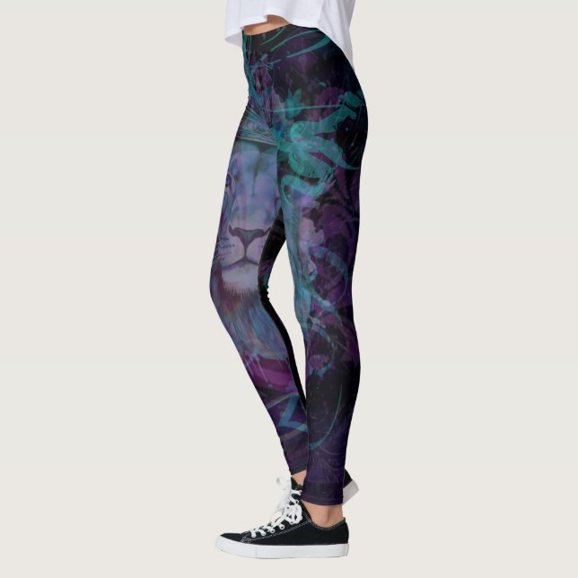 För drottningen lux stil blacklyon design leggings (Vänster)