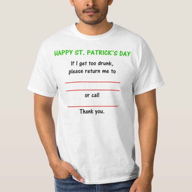 För druckit på Sts Patrick dag T-shirt (Framsida)