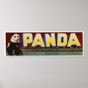 För druvaPanda för vintage gammala etiketter för Poster