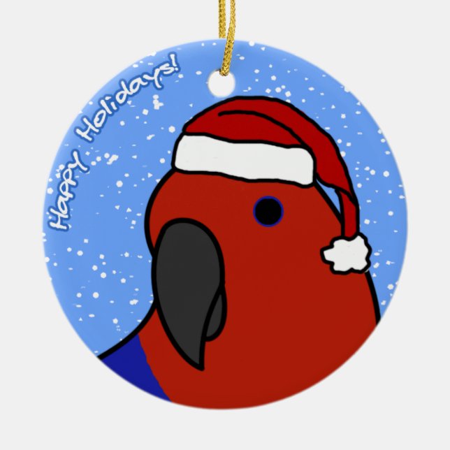 För Eclectus för tecknad kvinnlig prydnad jul Julgransprydnad Keramik (Framsidan)