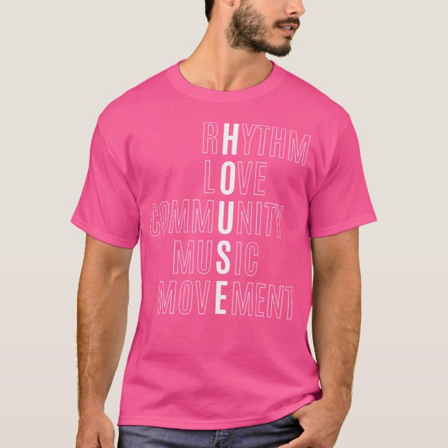För Edm Fläkt - Raver - House - Rhythm Kärlek Musi T Shirt (Framsida)