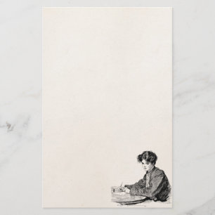 För Edwardian för vintageGibson flicka brev för Brevpapper