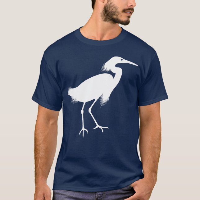 För Egretfågel för vit snöig tryck T-shirt (Framsida)