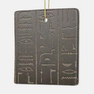 För egyptenhandstil för egyptiska Hieroglyphs Julgransprydnad Keramik