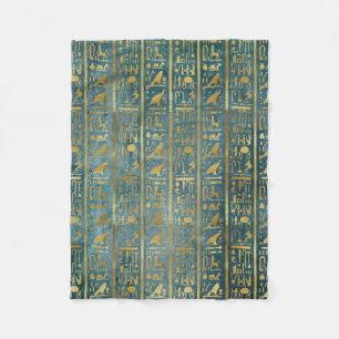 För egyptierpapper för vintage guld- tryck fleecefilt
