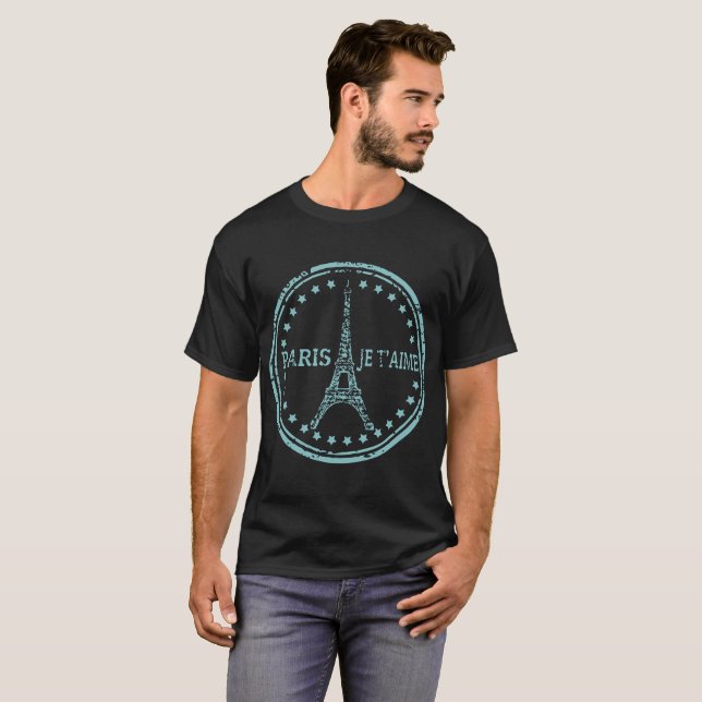 för eiffel för paris jet'aime frankriken paris t shirt (Hel framsida)
