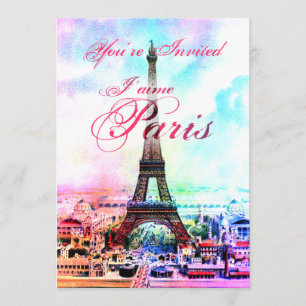För Eiffel för popkonstvintage inbjudan torn