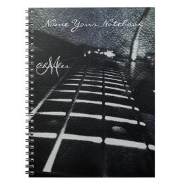 För elbasmusik för personlig svart anteckningsbok med spiral