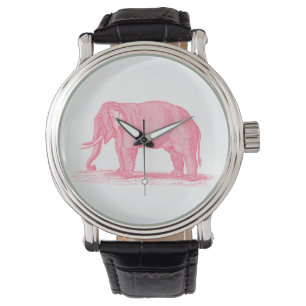 För elefant1800s för vintage rosa illustration f armbandsur