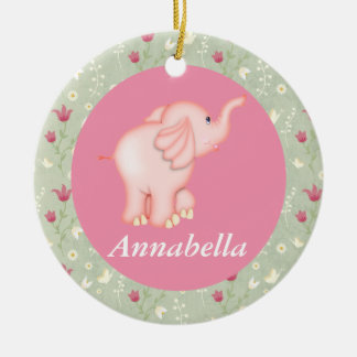 För elefantbaby för personlig rosa prydnad för julgransprydnad keramik