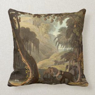 För elefantdjurliv för vintage afrikansk dekorativ kudde