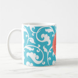 För elegant för blåttblommönster flickaktigt kaffemugg