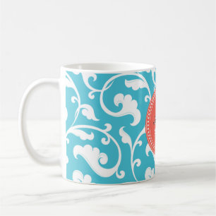 För elegant för blåttblommönster flickaktigt kaffemugg