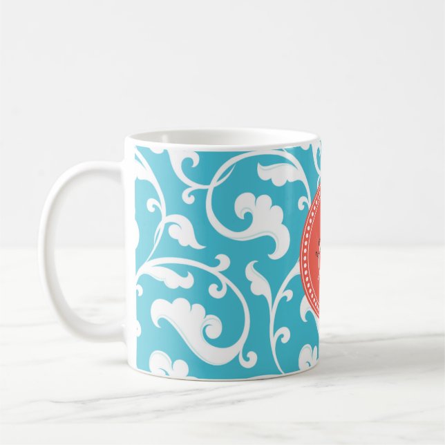För elegant för blåttblommönster flickaktigt kaffemugg (Vänster)