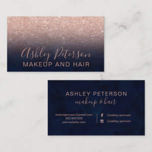 För elegant rosa guld- glitter typografimarin fö visitkort