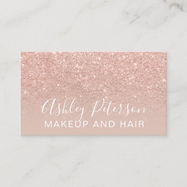 För elegant rosa guld- glitter typografirodnad för visitkort (Framsida)