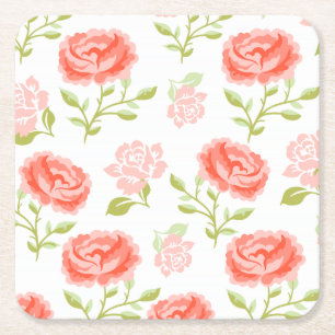 För elegant rosa ros flickaktigt underlägg papper kvadrat