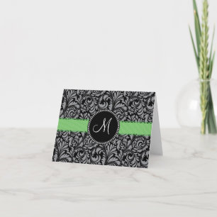 För elegantsvart för Monogram initialt band för Anteckningskort