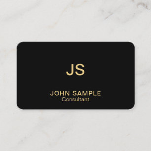 För elegantsvart för Monogram modernt yrkesmässigt Visitkort