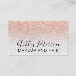 För elegantt rosa guld- glitter typografisilver visitkort