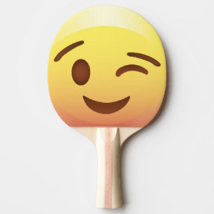 För Emoji för blinkningen paddlar den lyckliga Pingisracket