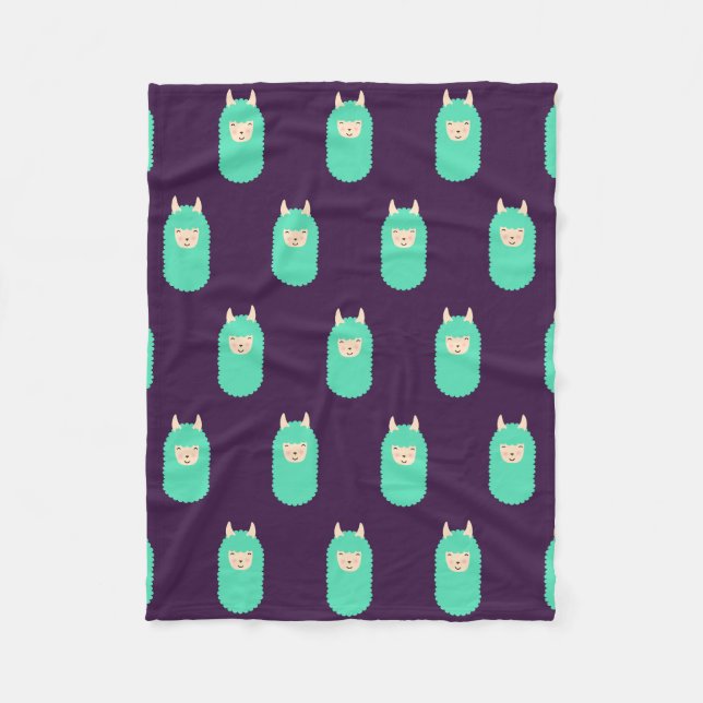 För Emoji för Llama för lilamönster lycklig filt (Framsidan)