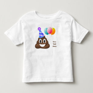 För Emoji för personligfödelsedagPoop T-tröja Tee Shirt