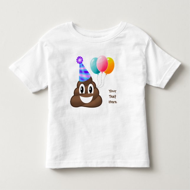 För Emoji för personligfödelsedagPoop T-tröja Tee Shirt (Framsida)