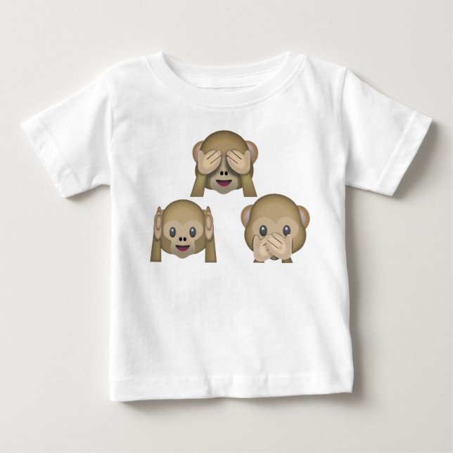 För Emoji för tre apa Tshirt. baby Tee Shirt (Framsida)