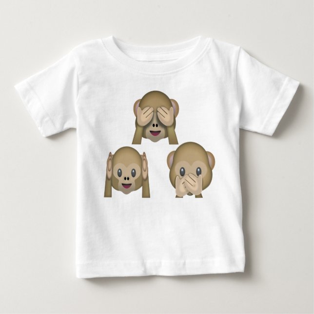 För Emoji för tre apa Tshirt. baby Tröja (Framsida)