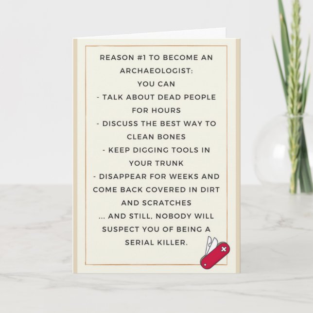 För en arkeolog vän kort (Framsida)