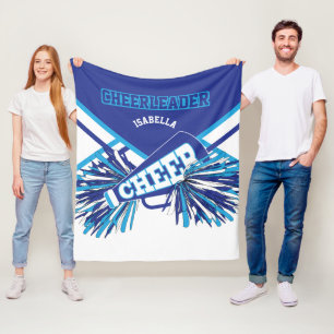 För en 📣 - Baby blue, vit och blå Fleecefilt