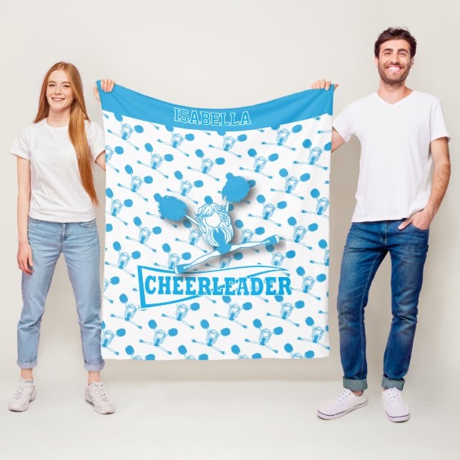 För en Cheerleader -Babyblå och Vit Fleecefilt (På plats)