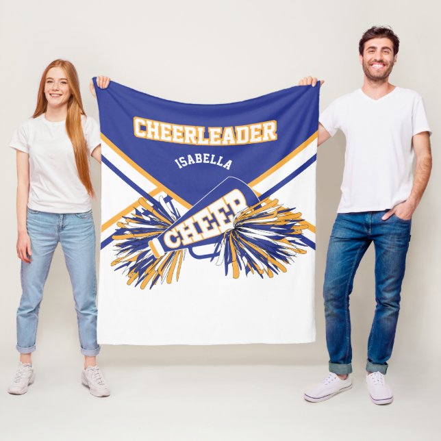 För en CheerLeader 📣 - Blue, Guld & White 2 Fleecefilt (På plats)